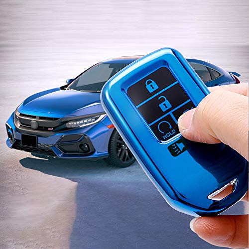 SZJYLTC SZJYLTC Blue 5 Button Smart Key Fob Case Cover for Honda Accord Civic Pilot CR-V HRV 2019 - View 4 of 7