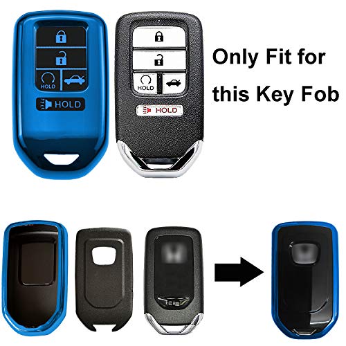 SZJYLTC SZJYLTC Blue 5 Button Smart Key Fob Case Cover for Honda Accord Civic Pilot CR-V HRV 2019 - View 5 of 7