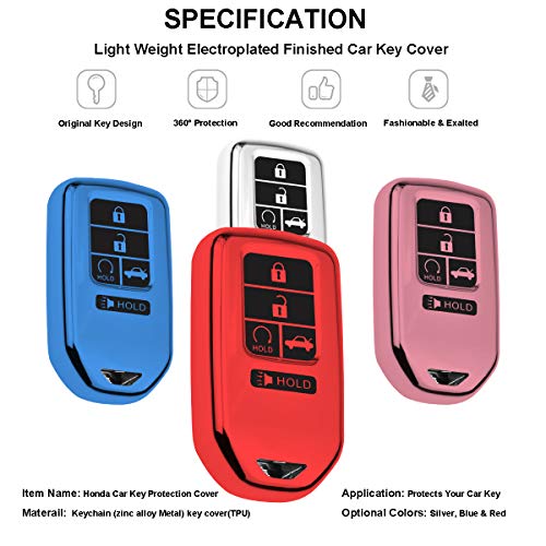 SZJYLTC SZJYLTC Blue 5 Button Smart Key Fob Case Cover for Honda Accord Civic Pilot CR-V HRV 2019 - View 6 of 7