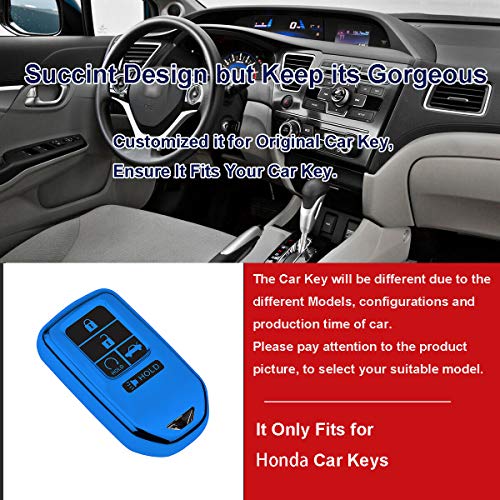 SZJYLTC SZJYLTC Blue 5 Button Smart Key Fob Case Cover for Honda Accord Civic Pilot CR-V HRV 2019 - View 7 of 7