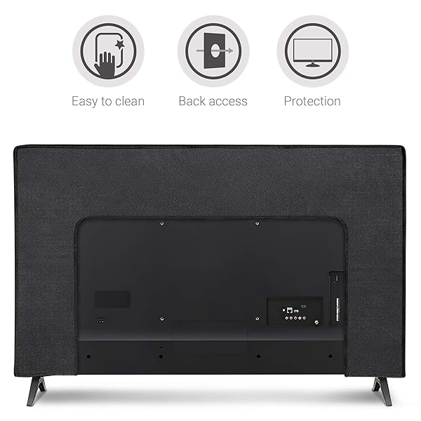 kwmobile "KWMobile Dust Cover for 55" TV - Black Fabric Protector for Indoor Flat Screen TVs" - View 6 of 8
