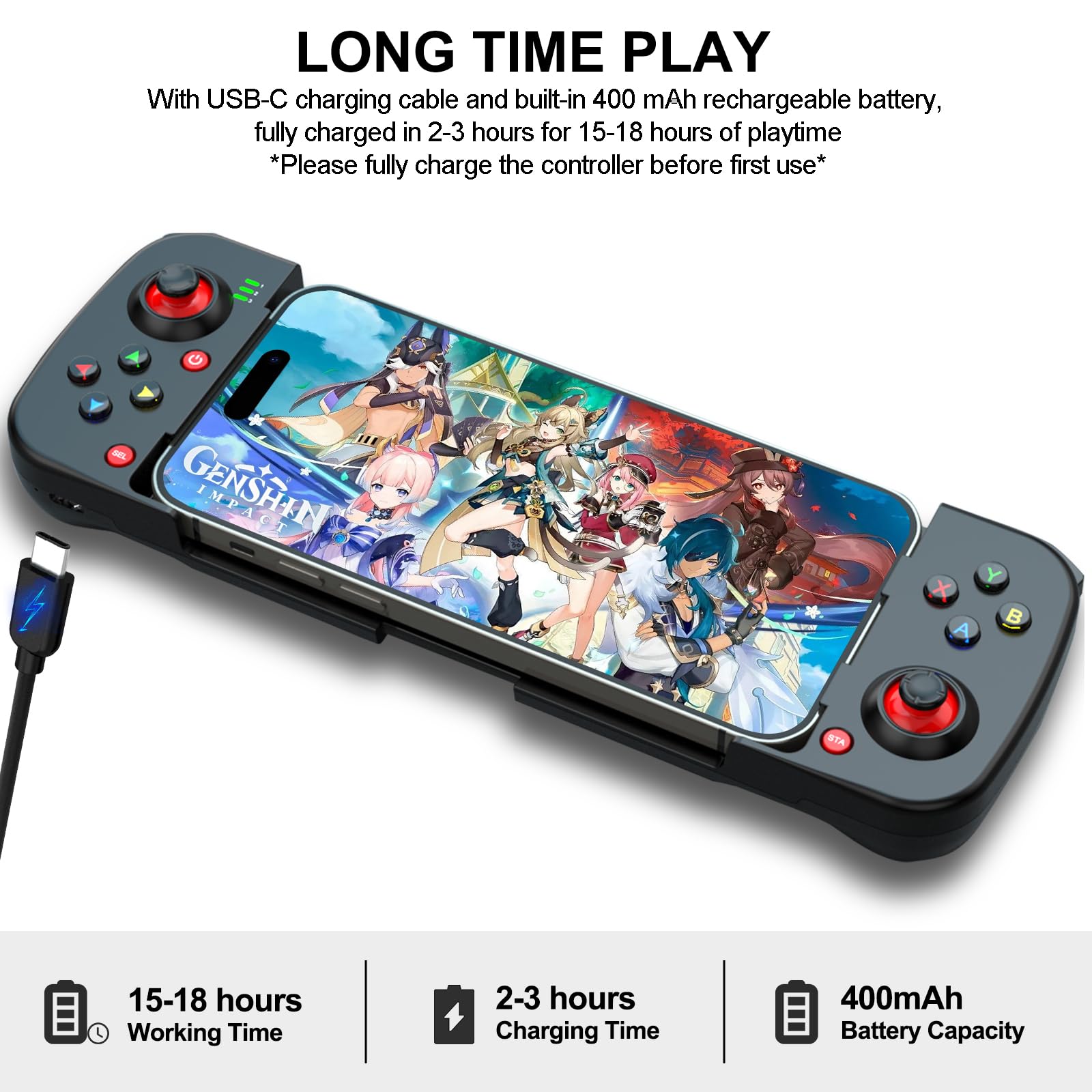 arVin arVin Wireless Gaming Controller for iPhone iPad Android Samsung PC Gamepad with Back Button Bluetooth 5.0 Low Latency for CODM Diablo Immortal - View 7 of 8