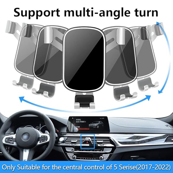 musttrue LUNQIN Car Phone Holder for BMW 5 Series 2017 to 2023 Mobile Cradle for Navigation and Charging Auto Interior Accessories - View 3 of 7