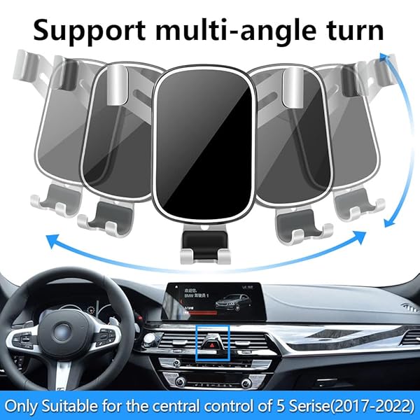 musttrue LUNQIN Car Phone Holder for BMW 5 Series 2017 to 2023 Mobile Cradle for Navigation and Charging Auto Interior Accessories - View 6 of 7