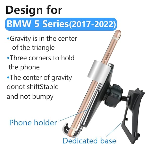 musttrue LUNQIN Car Phone Holder for BMW 5 Series 2017 to 2023 Mobile Cradle for Navigation and Charging Auto Interior Accessories - View 7 of 7