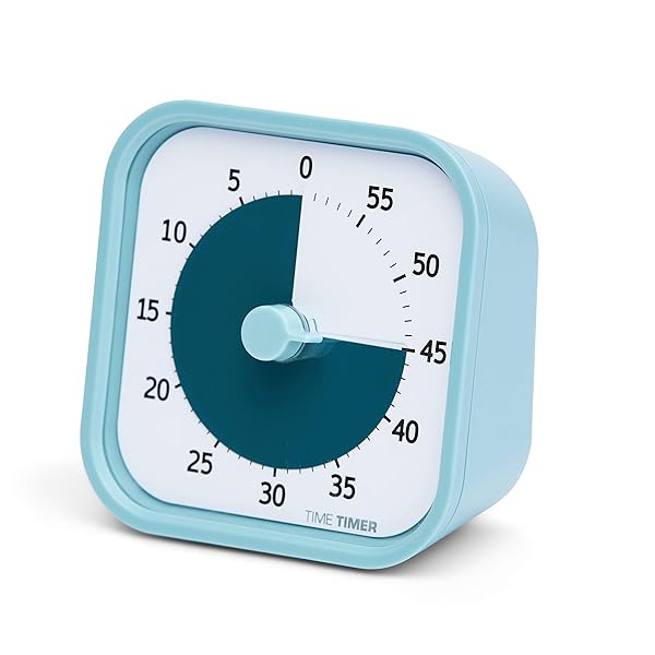 TIME TIMER TIME TIMER Home MOD: 60-Minute Visual Timer for Kids & Home - Silent Study Tool in Lake Day Blue