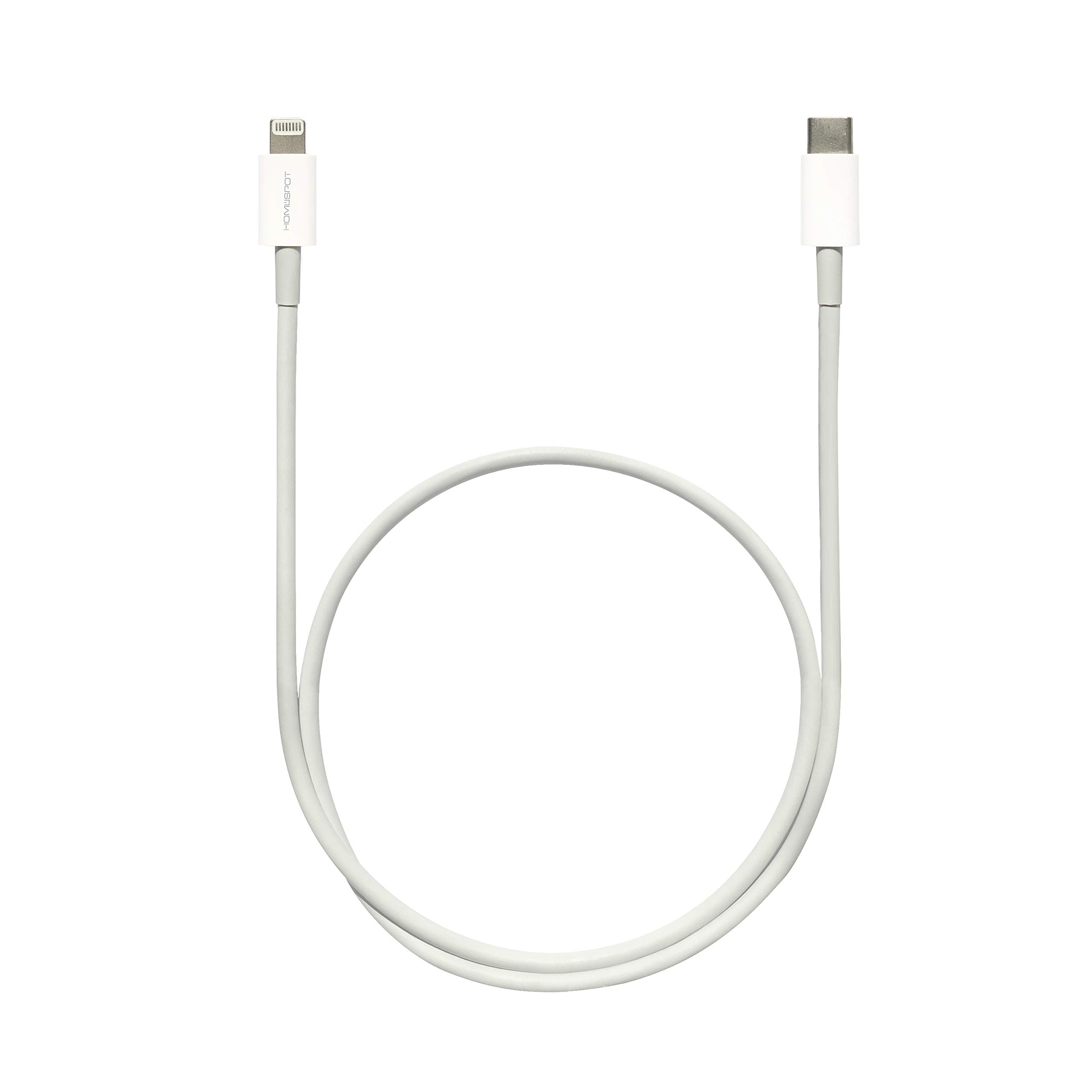 HomeSpot 2ft Short Lightning Cable Apple MFi Certified USB C to Lightning for iPhone 13 12 Pro Max AirPods MacBook iPad White 1 Pack