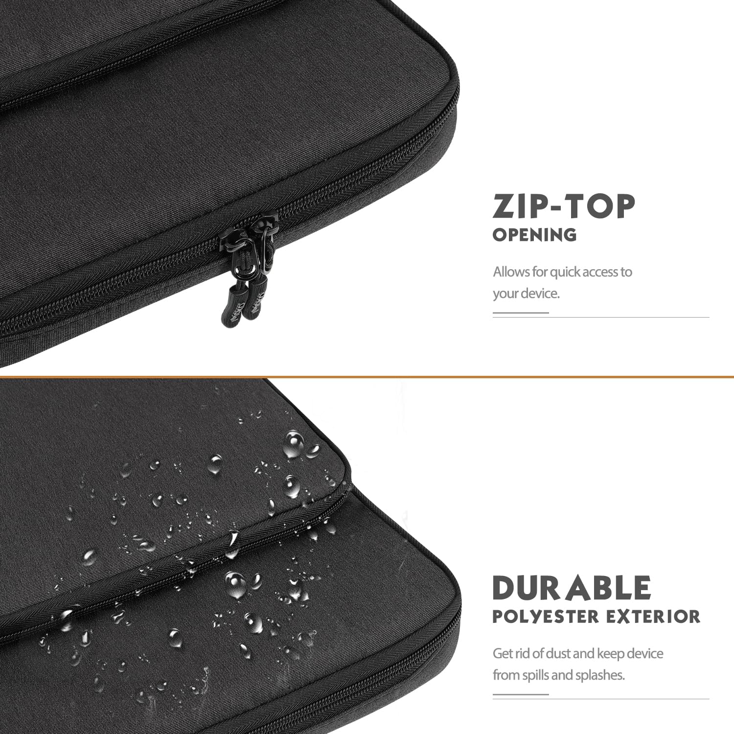 MoKo MoKo Laptop Sleeve Bag for 13.3-14 Inch Fits MacBook Pro M3 M2 Air 13.6 Surface Pro 9 8 Black Gray Notebook Carrying Case with Pocket - View 5 of 9