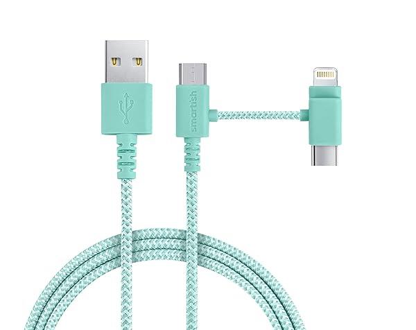 Smartish Smartish USB-C Lightning Cable 6 Foot Fast Charging Fabric Wrapped Apple MFi Certified for iPhone 16 15 14 13 12 SE iPad AirPods Android Green - View 2 of 10