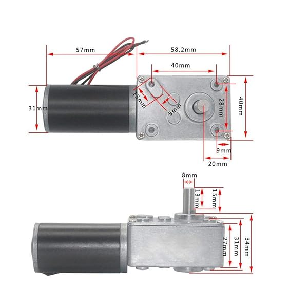 YWBL-WH DC 12V High Torsion Gear Motor Reversible 30RPM 8mm Shaft Electric Motor for Fast Performance - View 3 of 10