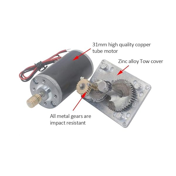 YWBL-WH DC 12V High Torsion Gear Motor Reversible 30RPM 8mm Shaft Electric Motor for Fast Performance - View 5 of 10