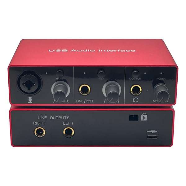 Y.D.F USB Audio Interface with Mic Preamplifier & 48V Phantom Power - Perfect for Recording on Tablets & Computers - View 6 of 9