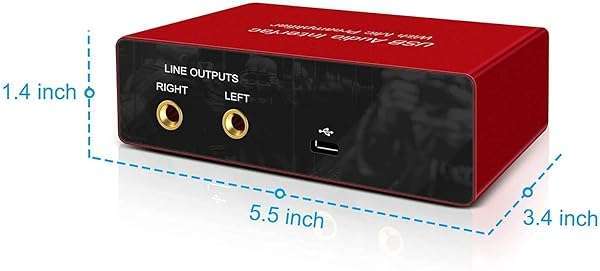 Y.D.F USB Audio Interface with Mic Preamplifier & 48V Phantom Power - Perfect for Recording on Tablets & Computers - View 7 of 9