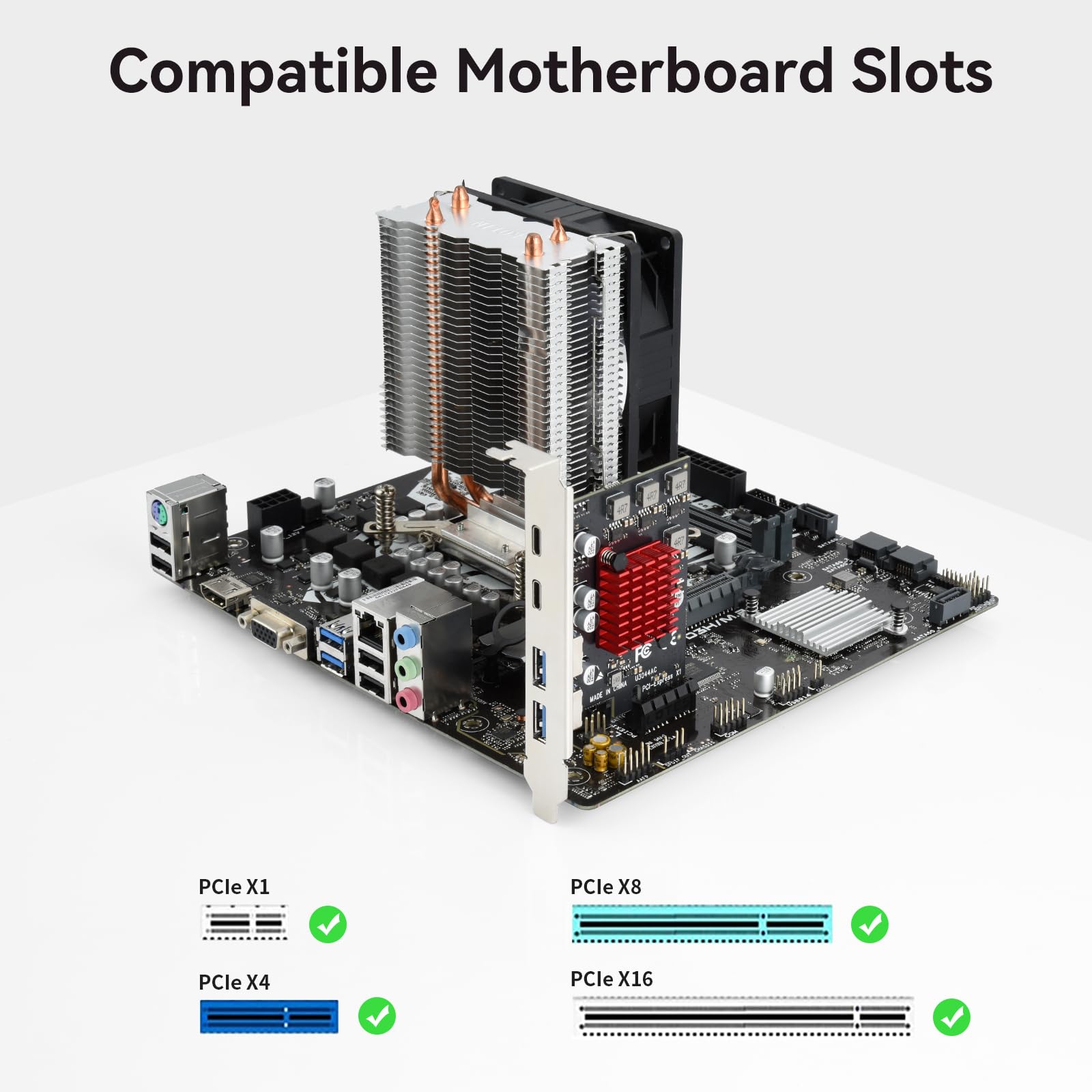 ELUTENG ELUTENG 4 Ports USB 3.1 PCIe Expansion Card with 2 USB-A and 2 Type-C Ports for Desktop PC Compatible with Windows 11 10 8 7 XP Vista - View 2 of 9
