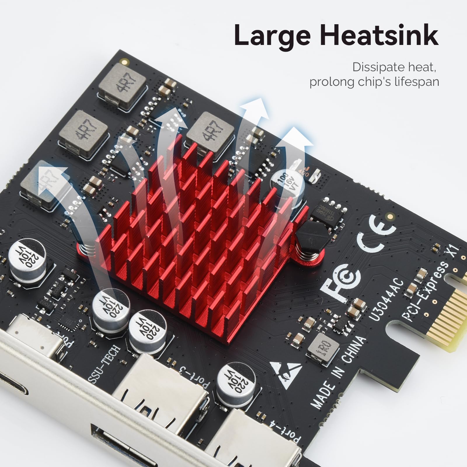 ELUTENG ELUTENG 4 Ports USB 3.1 PCIe Expansion Card with 2 USB-A and 2 Type-C Ports for Desktop PC Compatible with Windows 11 10 8 7 XP Vista - View 4 of 9