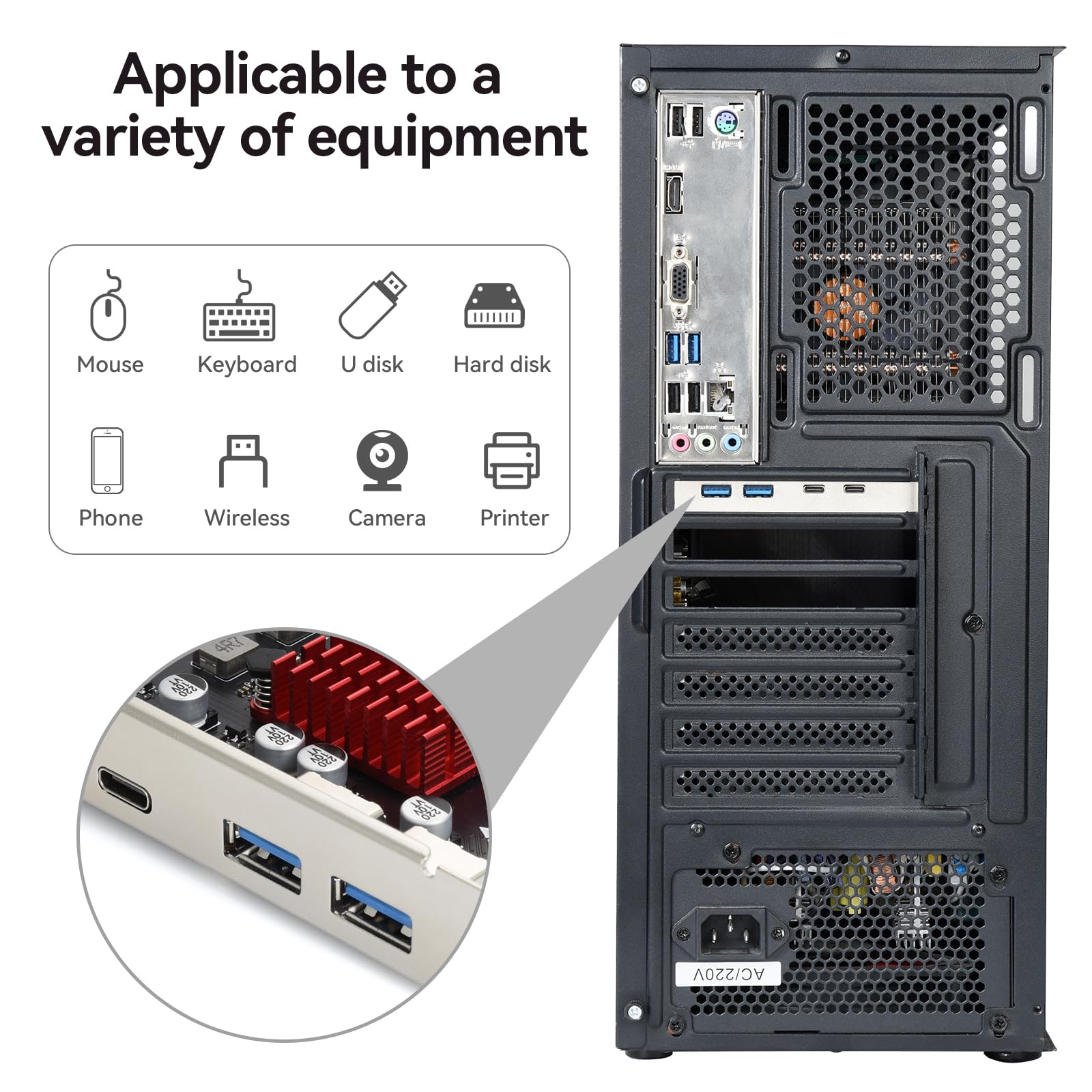 ELUTENG ELUTENG 4 Ports USB 3.1 PCIe Expansion Card with 2 USB-A and 2 Type-C Ports for Desktop PC Compatible with Windows 11 10 8 7 XP Vista - View 6 of 9