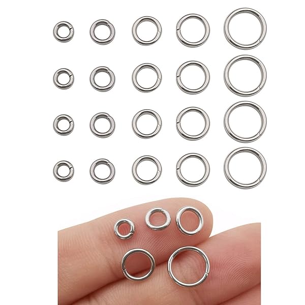 WOCRAFT 1000 Pcs Stainless Steel Jump Rings Set (5mm-10mm) for Jewelry Making - Perfect for Necklaces, Bracelets, Earrings & DIY Crafts
