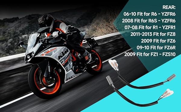 Yctze Yctze 7.5in Turn Wiring Adapter Plug for Yamaha YZF R6, R1, FZ6, FZ10 - Motorcycle Turn Signal Parts - View 7 of 11