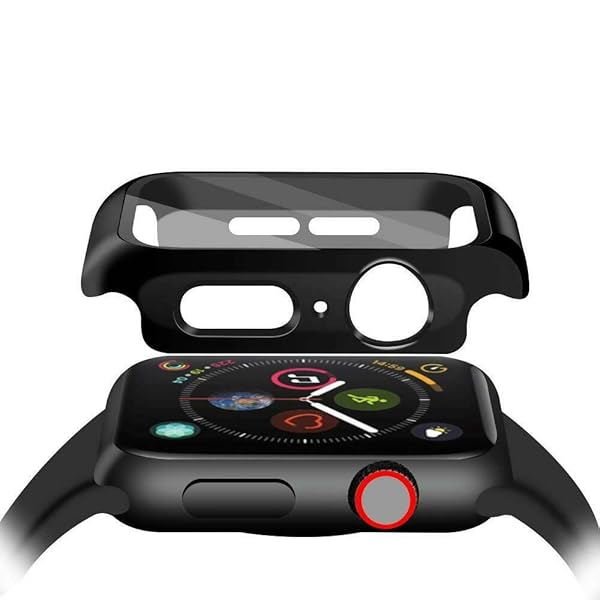 SuperGuardZ SuperGuardZ Heavy Duty Slim Shockproof Case and Tempered Glass Screen Protector for Apple Watch SE 2022 2020 Series 6 5 4 44mm Black - View 4 of 9
