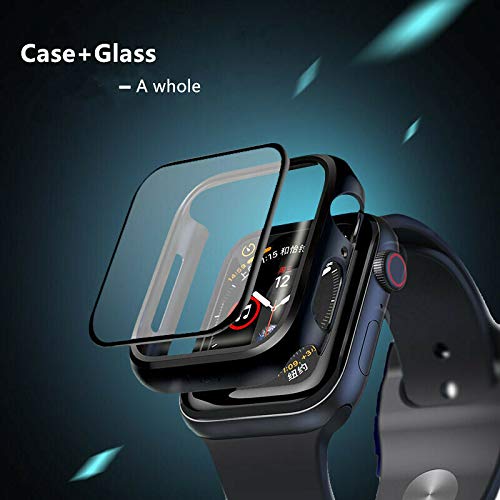 SuperGuardZ SuperGuardZ Heavy Duty Slim Shockproof Case and Tempered Glass Screen Protector for Apple Watch SE 2022 2020 Series 6 5 4 44mm Black - View 8 of 9