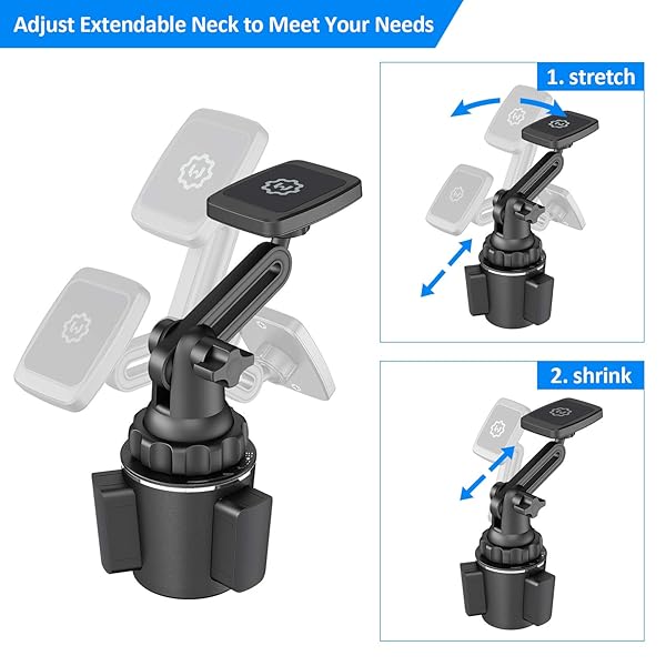 WixGear WixGear Magnetic Cup Holder Phone Mount: Adjustable Car Mount for Smartphones with Extendable Arm - View 5 of 8