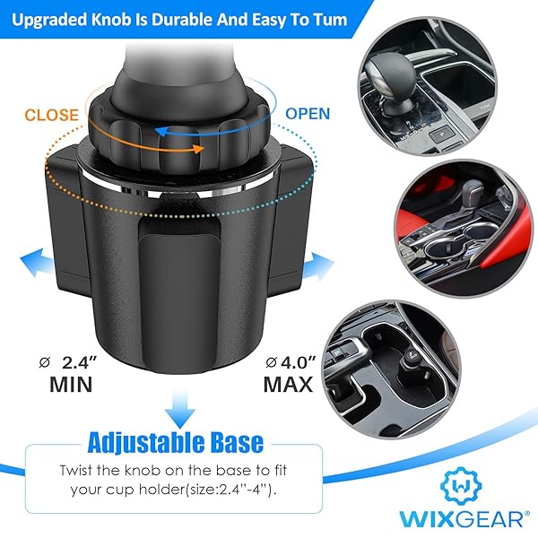 WixGear WixGear Magnetic Cup Holder Phone Mount: Adjustable Car Mount for Smartphones with Extendable Arm - View 7 of 8