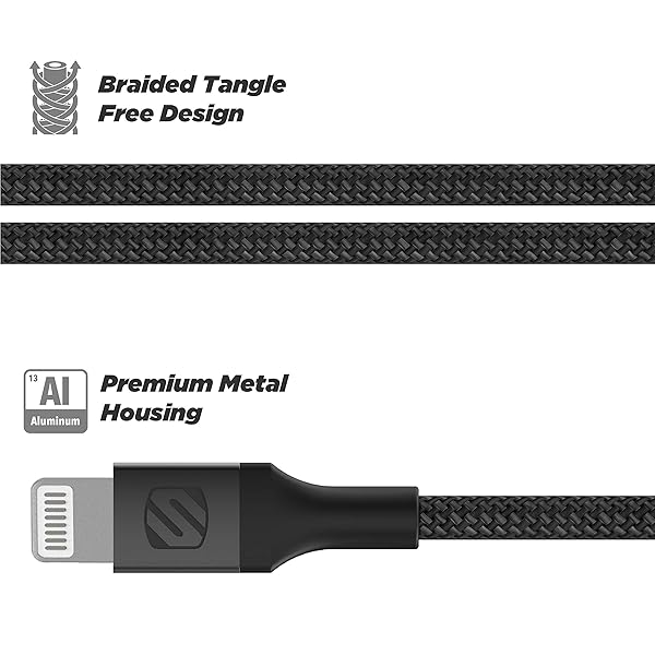 Scosche Scosche MFi Certified Lightning to AUX Braided Audio Cable 4 Feet Space Gray Premium Quality - View 3 of 3