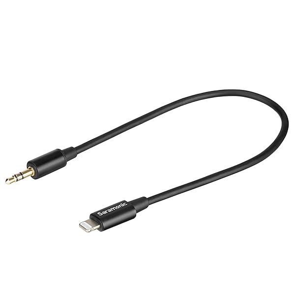 "Saramonic 3.5mm TRS to Apple Lightning Microphone Adapter Cable - 9" (SR-C2000) for Clear Audio"