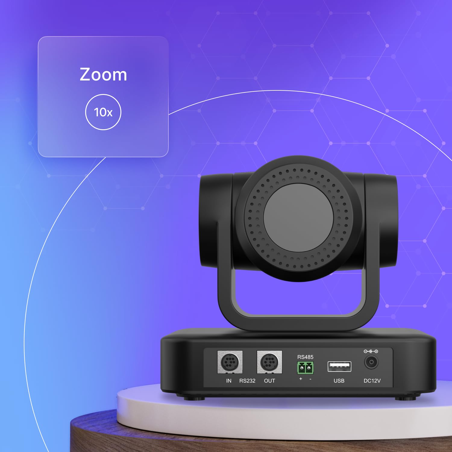 PTZ 3X 10X Zoom 1080P FHD USB 2.0 RS232 Huddle Room Camera for Professional Video Conferencing - View 4 of 9