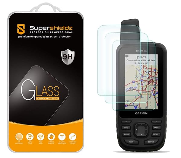Supershieldz Supershieldz Tempered Glass Screen Protector 3 Pack for Garmin GPSMAP 67 67i 66i 66s 66st 66sr Anti Scratch Bubble Free