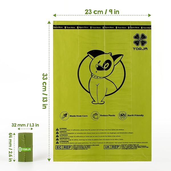 YORJA YORJA Dog Poop Bags Rolls 720 Count Extra Thick Leak Proof Pet Waste Bags Made from Corn Starch Blend - View 6 of 7