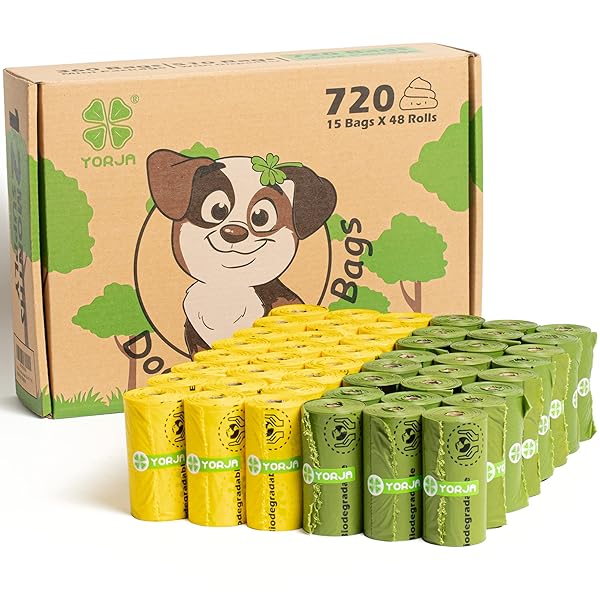 YORJA YORJA Dog Poop Bags Rolls 720 Count Extra Thick Leak Proof Pet Waste Bags Made from Corn Starch Blend