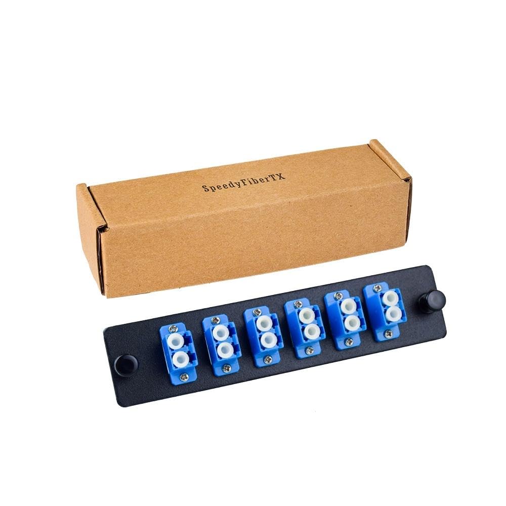 SpeedyFiberTX SpeedyFiberTX 1-Pack LGX Compatible Fiber Patch Panel with 12 Fibers and Blue LC Couplers for Efficient Network Setup - View 4 of 5