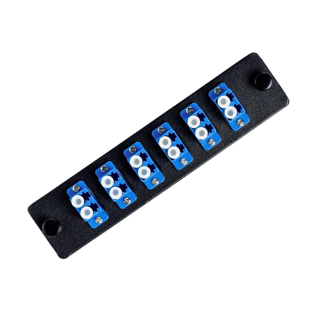 SpeedyFiberTX SpeedyFiberTX 1-Pack LGX Compatible Fiber Patch Panel with 12 Fibers and Blue LC Couplers for Efficient Network Setup