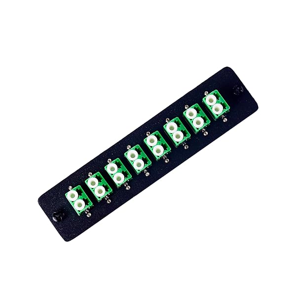 SpeedyFiberTX SpeedyFiberTX LGX Footprint Compatible Fiber Patch Panel with 8 Duplex LC Adapters for 16 Fibers in Green with Port Numbers - View 4 of 5