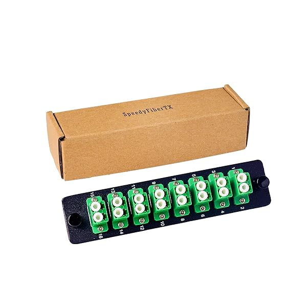 SpeedyFiberTX SpeedyFiberTX LGX Footprint Compatible Fiber Patch Panel with 8 Duplex LC Adapters for 16 Fibers in Green with Port Numbers - View 5 of 5