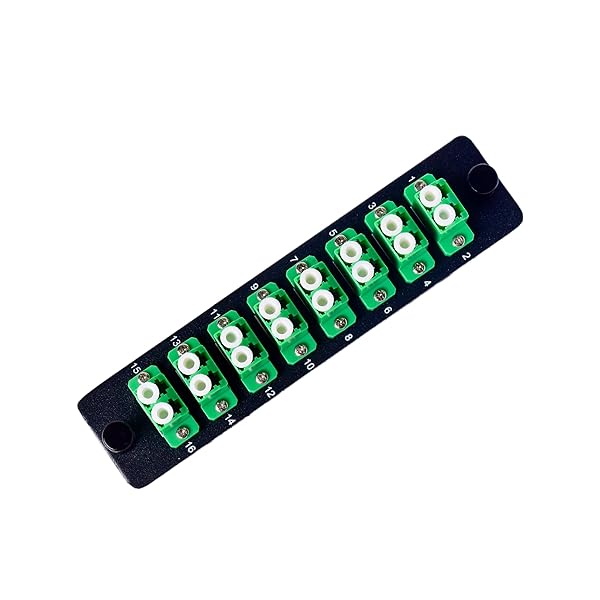 SpeedyFiberTX SpeedyFiberTX LGX Footprint Compatible Fiber Patch Panel with 8 Duplex LC Adapters for 16 Fibers in Green with Port Numbers