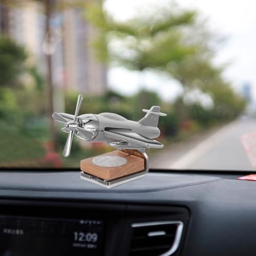 VOSAREA VOSAREA Solar Airplane Car Diffuser Silver Unscented Automotive Aroma Freshener for a Refreshing Drive - View 3 of 10