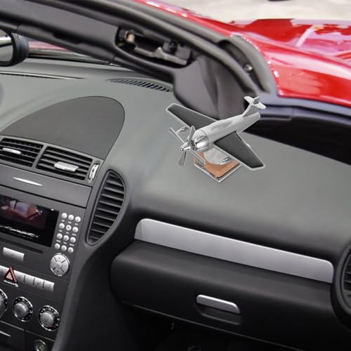 VOSAREA VOSAREA Solar Airplane Car Diffuser Silver Unscented Automotive Aroma Freshener for a Refreshing Drive - View 10 of 10