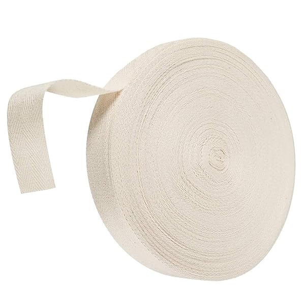 Abbaoww Abbaoww 55 Yards 1-Inch Cotton Twill Tape Ribbon - Herringbone Webbing for DIY Crafts & Sewing Projects - View 3 of 9