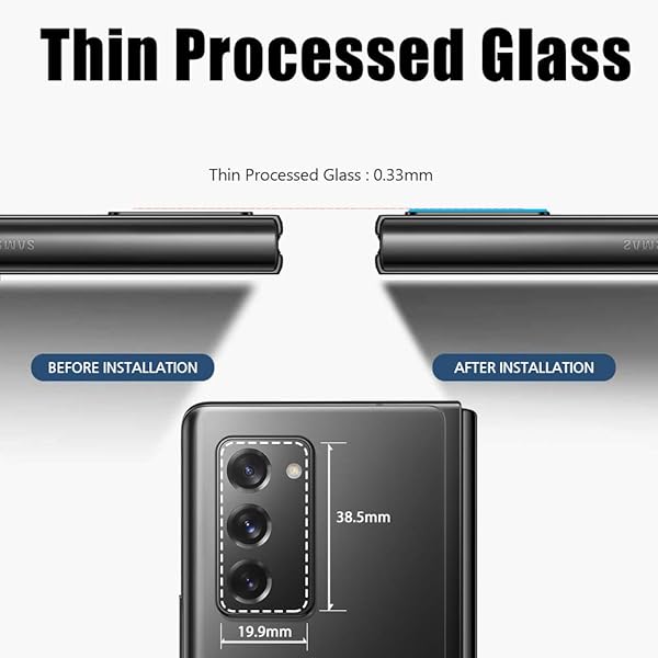 DOME GLASS DOME GLASS EZ Samsung Galaxy Z Fold 2 Camera Protector by Whitestone Scratch Resistant Clear View Two Pack Easy Installation - View 6 of 7