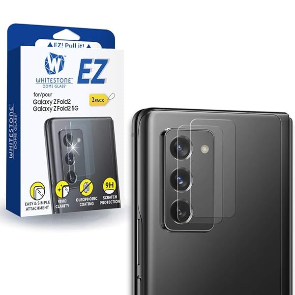 DOME GLASS DOME GLASS EZ Samsung Galaxy Z Fold 2 Camera Protector by Whitestone Scratch Resistant Clear View Two Pack Easy Installation - View 2 of 7