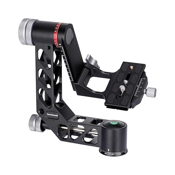 Koolehaoda Gimbal Tripod Head Professional 360° Panoramic Shooting Gimbal Head Heavy Duty CNC Aluminum Alloy with Arca Type Quick Release Plate for DSLR Cameras Up to 55lbs/25kg?GH-3?