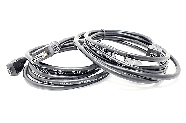 MICRO CONNECTORS Micro Connectors 6 Feet High Speed 4K Micro HDMI to HDMI Cable with Ethernet 2-Pack for Superior Connectivity
