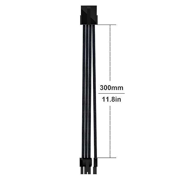 EZDIY-FAB EZDIY-FAB Sleeved Cable PCIE 6+2 Pin Extension for Power Supply Black High Quality Durable Design - View 4 of 5