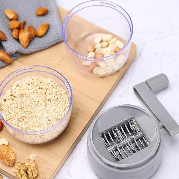 CALIDAKA Food Chopper Nut Chopper Grinder Hand Crank for Nuts and Kitchen MultiChopper Shredder for Toppings - View 7 of 8