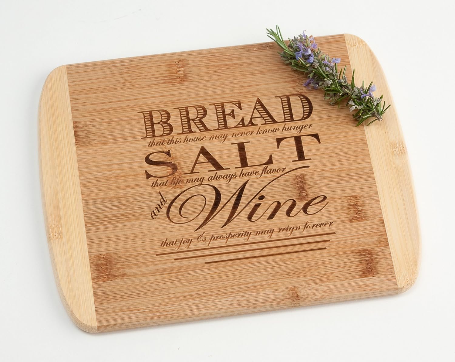 The Quintessential Hostess Engraved Two Tone Bamboo Cutting Board Bread Salt Wine Poem Quote Housewarming Realtor Closing Gift 11 x 8.75 Inches