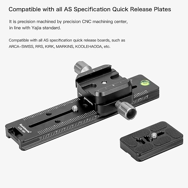 koolehaoda Koolehaoda 180mm Rail Nodal Slide Quick Release Clamp Dual Dovetail Camera Bracket Mount Rotatable for Arca Swiss Compatible Cameras - View 5 of 10