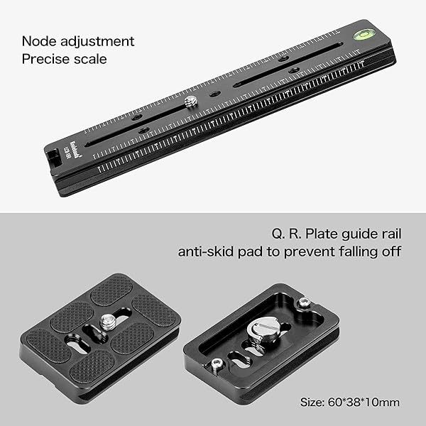 koolehaoda Koolehaoda 180mm Rail Nodal Slide Quick Release Clamp Dual Dovetail Camera Bracket Mount Rotatable for Arca Swiss Compatible Cameras - View 6 of 10