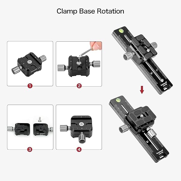 koolehaoda Koolehaoda 180mm Rail Nodal Slide Quick Release Clamp Dual Dovetail Camera Bracket Mount Rotatable for Arca Swiss Compatible Cameras - View 7 of 10